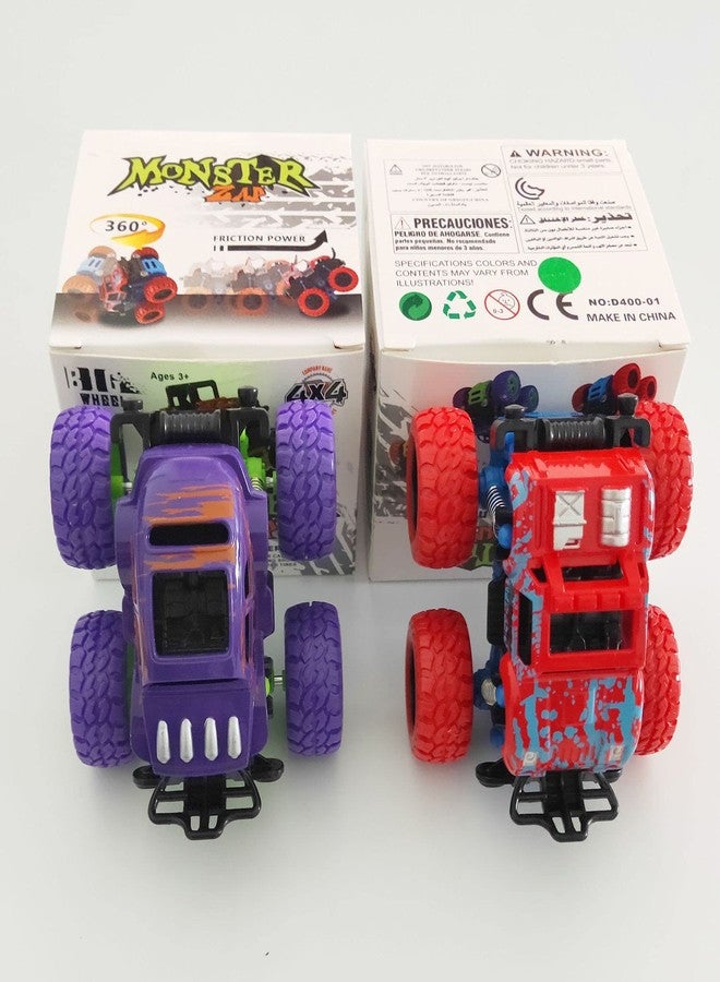 PULSBERY 4WD Monster Truck Cars Push and Go Toy Trucks Friction Powered Cars,Multicolor (Monster Car-2 Qty) - Image 4